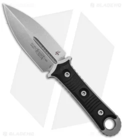 Microtech Borka SBD Dagger Fixed Blade Knife Black G-10 (4.4" Stonewash)