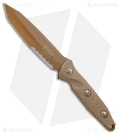 Microtech Socom Alpha Tanto Fixed Blade Tan G-10 (5" Tan PVD Serr)
