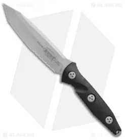 Microtech Socom Alpha Tanto Fixed Blade Knife Black G-10 (5" Apocalyptic Serr)