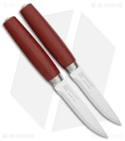 Mora Classic Steak Knife 2 Piece Set Scandinavian Red Birch (4.20" Satin)