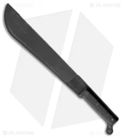 Ontario 12" CT2 Sawback Cutlass Machete Fixed Blade Knife (Black)