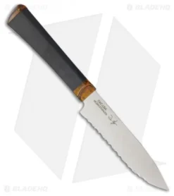 Ontario Agilite Utility Kitchen Knife Black Kraton (5" Satin Serrated) 2545
