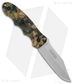 Ontario Camo Fixed Blade Bowie Knife Green Camo Polymer (4" Bead Blast) O8853