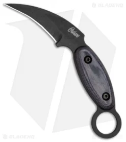 Ontario Curve Karambit Fixed Blade Knife Lam. Hardwood (3.8" Black) 8701 OKC