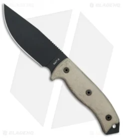 Ontario OKC RAT-5 Fixed Blade Knife Tan Micarta (5" Black) 8667