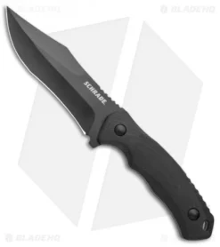 Schrade Steel Driver Clip Point Fixed Blade Knife Black G-10 (5" Black AUS-8)
