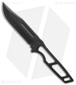 Ka-Bar Clip Point Fixed Blade Neck Knife (3.875" Black ) 1117