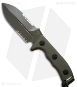 Microtech Crosshair D/E Elmax Fixed Blade Knife (5" Green Serr) 101-2GR