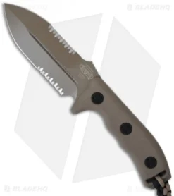 Microtech Crosshair D/E Fixed Blade Knife (5" Tan Serr) 101-2TA