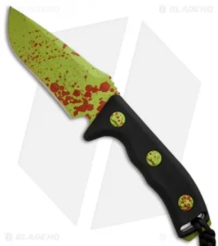 Microtech Currahee Zombie Green Drop Point Knife Fixed Blade (4.5" Plain) 102-1Z