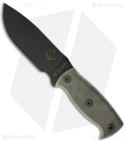 Ontario Afghan Knife Fixed Blade Black Micarta (5.38" Black Plain) 9419BM