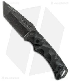 Schrade SCHF15 Knife Modified Tanto Fixed Blade (3.4" Black Plain)